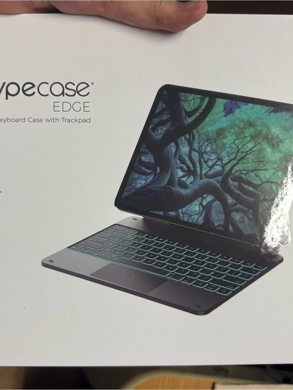 White Magnetic Tablet Keyboard Case with Backlit Trackpad and Adjustable Stand